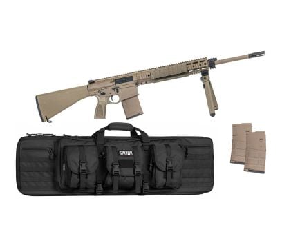 PSA Sabre AR-10 Rifle Billet 20" 6.5 Creedmoor Rifle w/ 12.5" Quad Rail, A1 Stock, Magpul Bi-Pod, 3 Mags, & Black Sabre Bag, FDE