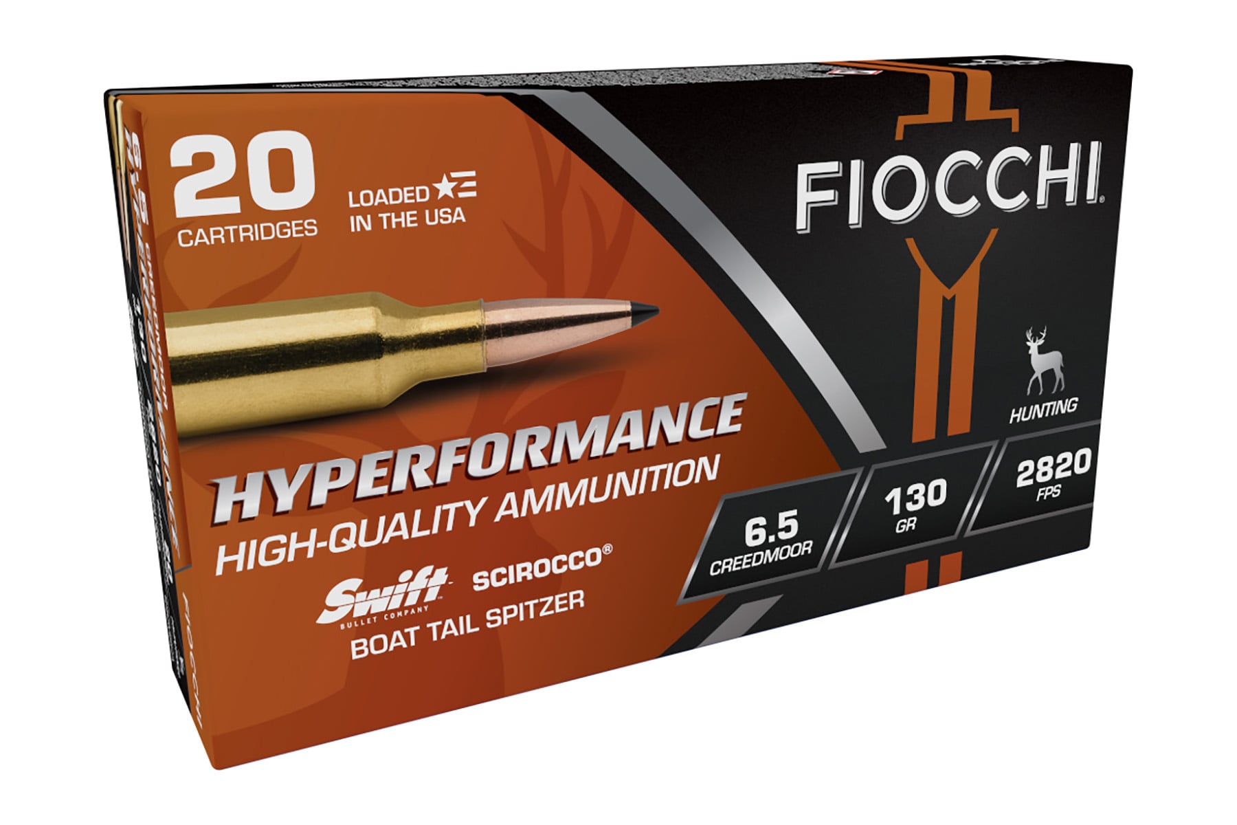 Fiocchi Hyperformance 6.5 Creedmoor 130gr Scirocco II Spitzer Ammo, 20rds - 65CMSCA