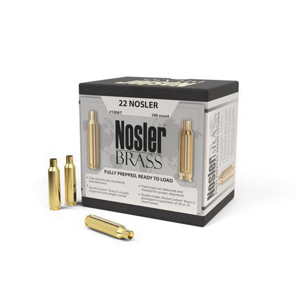 Nosler .22 Nosler Brass Full Length Cartridge Case, 100/box - 10067