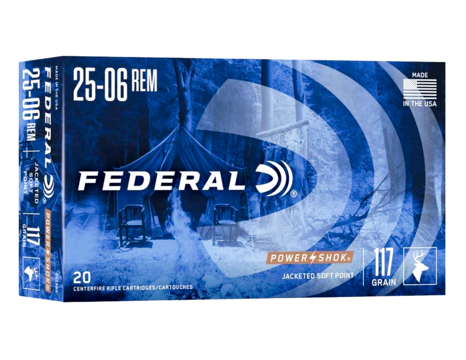 Federal 25-06 117gr SP Power-Shok Ammunition 20rds -2506BS