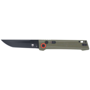 CobraTec Knives CTIFRODG Inferno  3.50 OTF Tanto Plain Black TiCN D2 Steel Blade, 4.75 OD Green Textured Handle