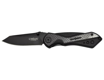 Camillus Machine Folding Drop Point Knife, Black - CAM-19812