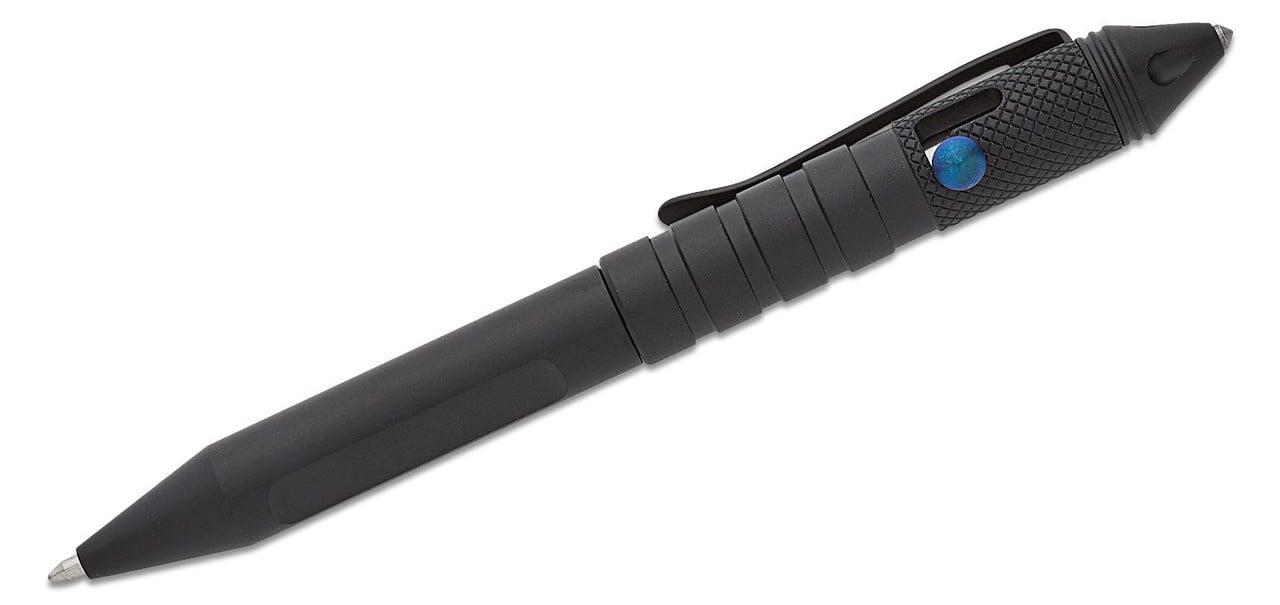 Blackhawk Tac Pen Black CNC Machined Aluminum Blue Bolt - BHTP01BK