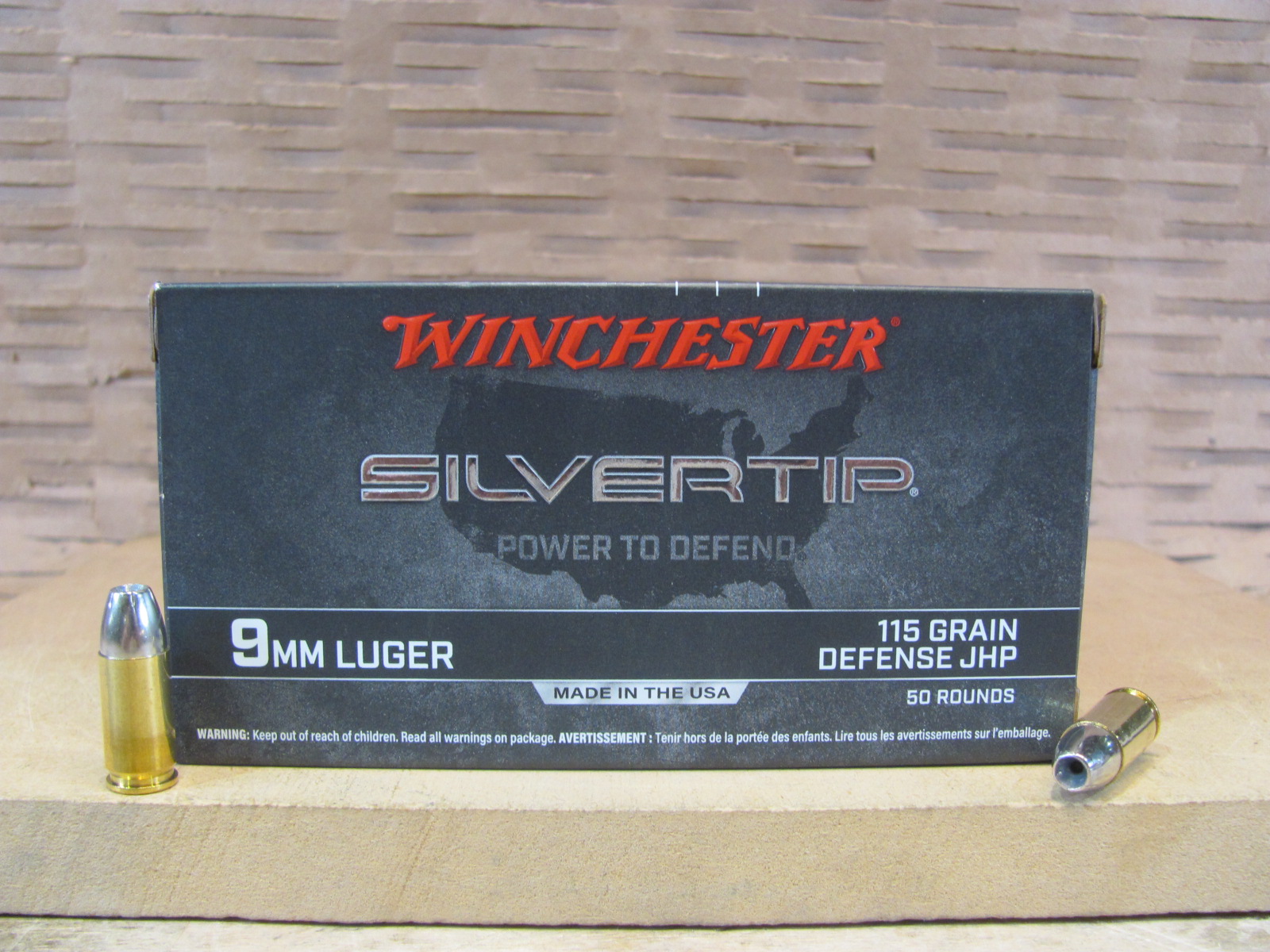 50 Round Box – 9mm Luger 115 Grain Winchester Silver Tip Defense Hollow Point Ammo – W9ST50