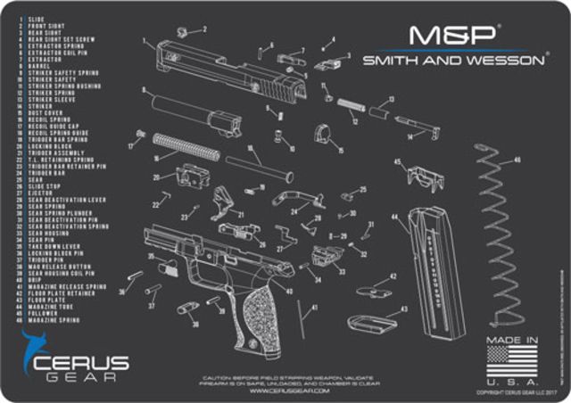 Cerus Gear 3mm Promats 12''x17'' S&w M&p Shield Sch Char Grey