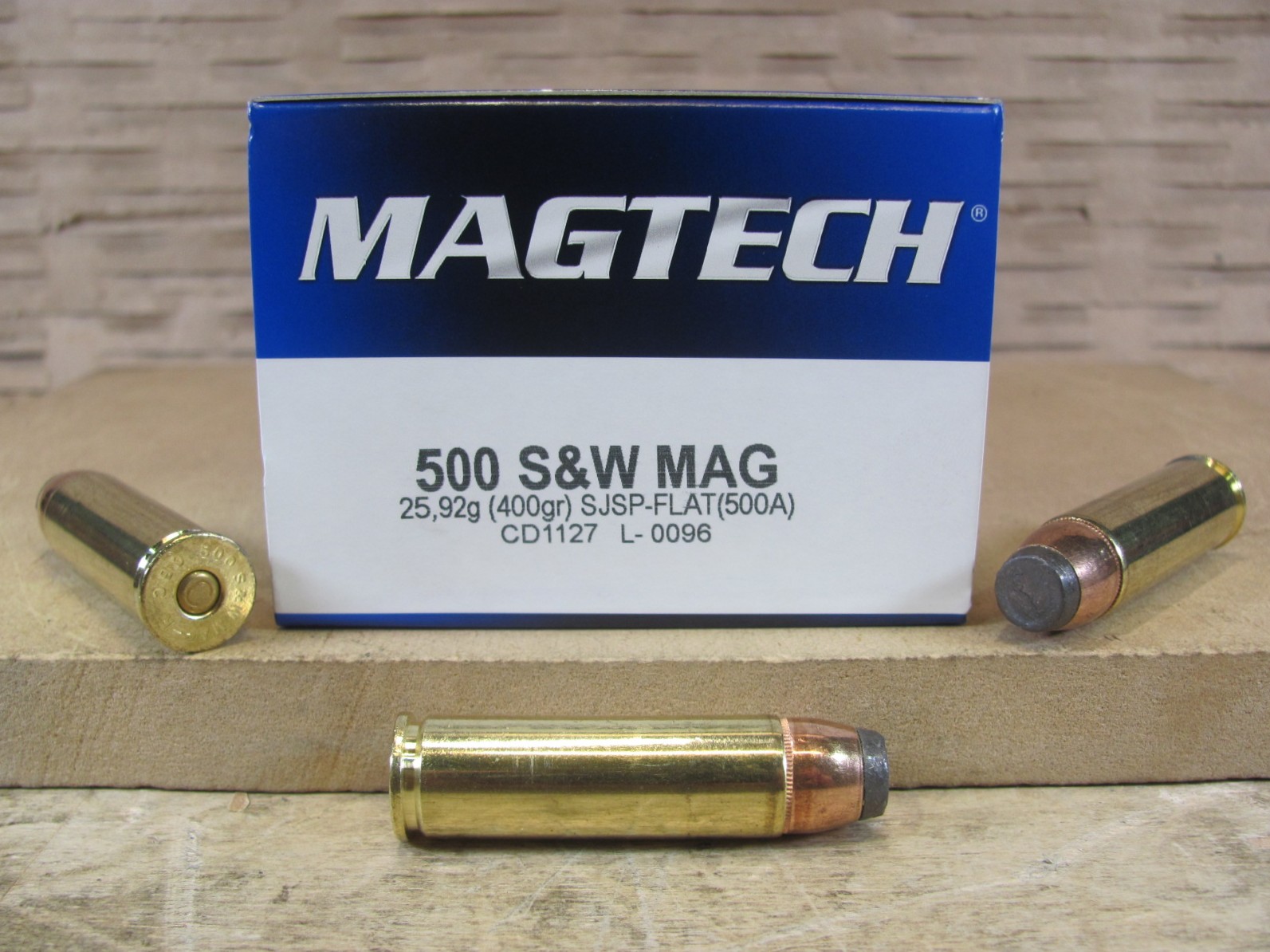 20 Round Box – 500 SW Magnum 400 Grain SJSP Flat Ammo by Magtech – 500A