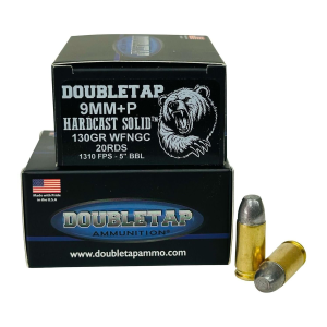 Double-Tap Double Tap Hardcast Solid Handgun Ammunition 9mm Luger(+P) 130gr HC 1310 fps 20/ct
