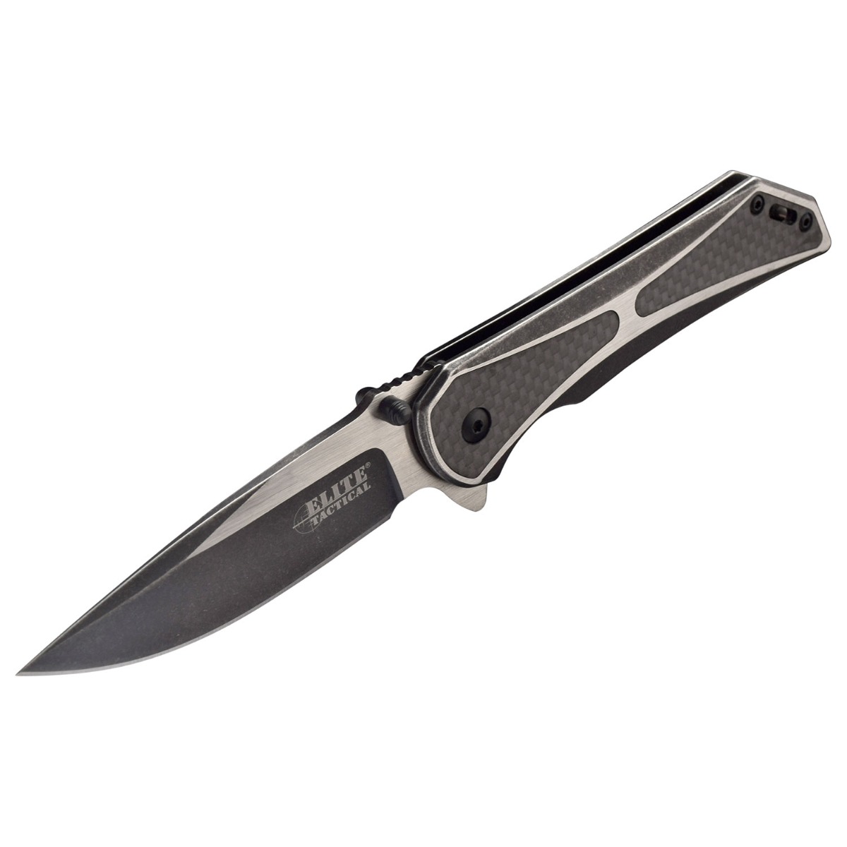Elite Tactical Folding Drop Point Folding Knife, Satin - ET-1008