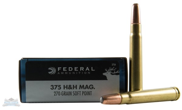 Federal Power-Shok .375 H&H Magnum 270gr JSP 20 Rounds Ammunition - 375A