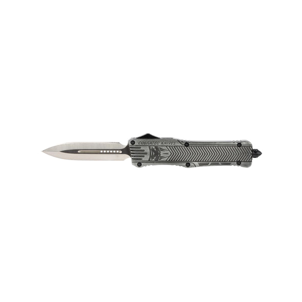 CobraTec Knives CTK-1 Large Plain Edge OTF Knife Dagger, Stonewashed - LSWCTK-1LFAGNS