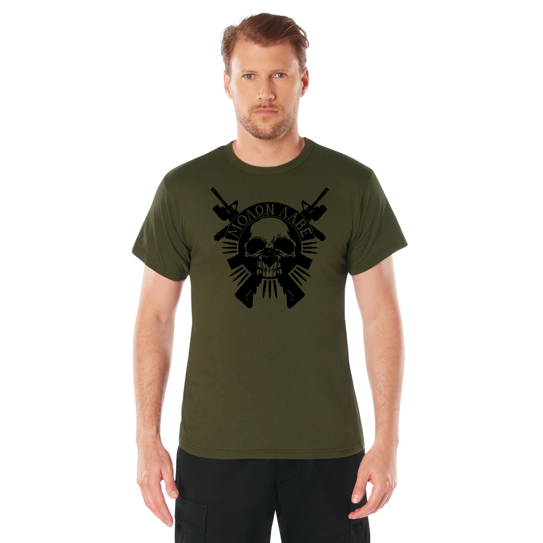 Rothco Molon Labe Skull T-Shirt - Large
