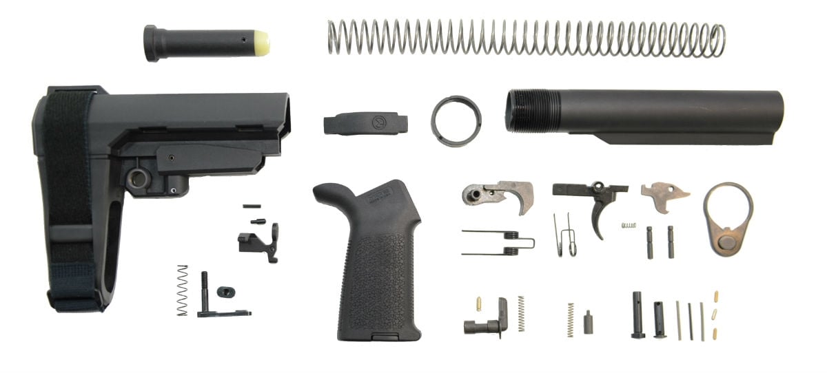 PSA MOE SBA3 Lower Build Kit, Black