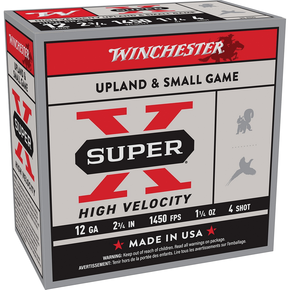 Winchester Super-X 12 Gauge 2-3/4" #4 1-1/4 oz 25rds Shotshell - Powerful Load for Versatile Hunting - X12HV4