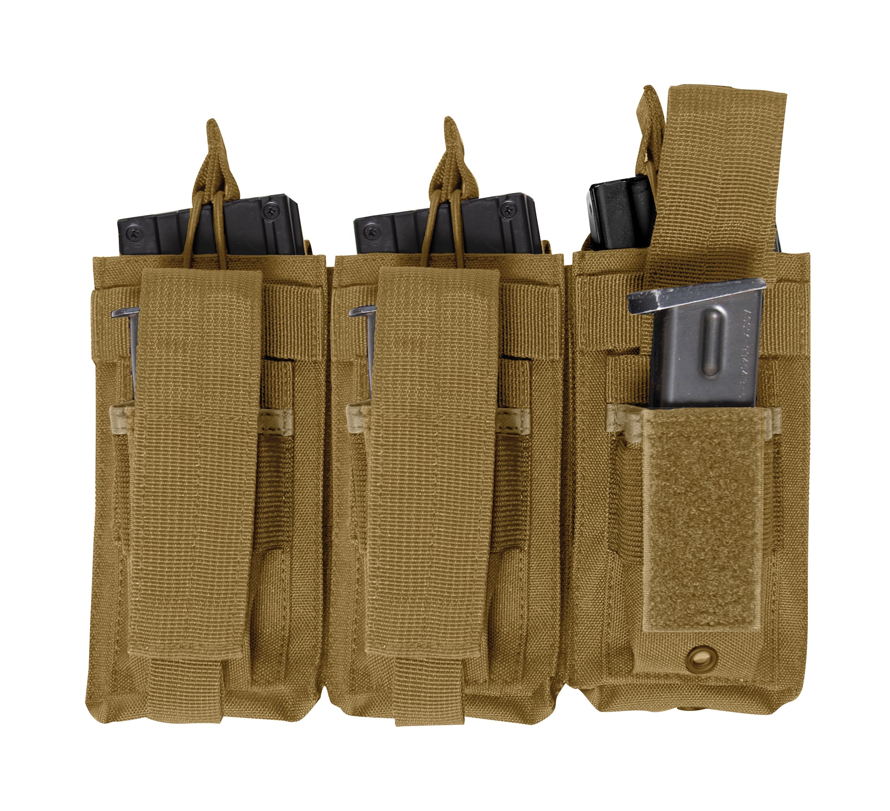 Rothco Molle Triple Kangaroo Rifle And Pistol Mag Pouch - Coyote Brown