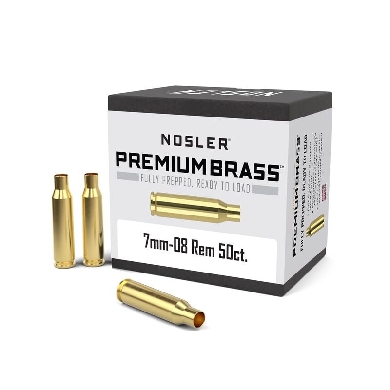 Nosler 7mm-08 Remington Large Rifle Premium Brass, 50rds