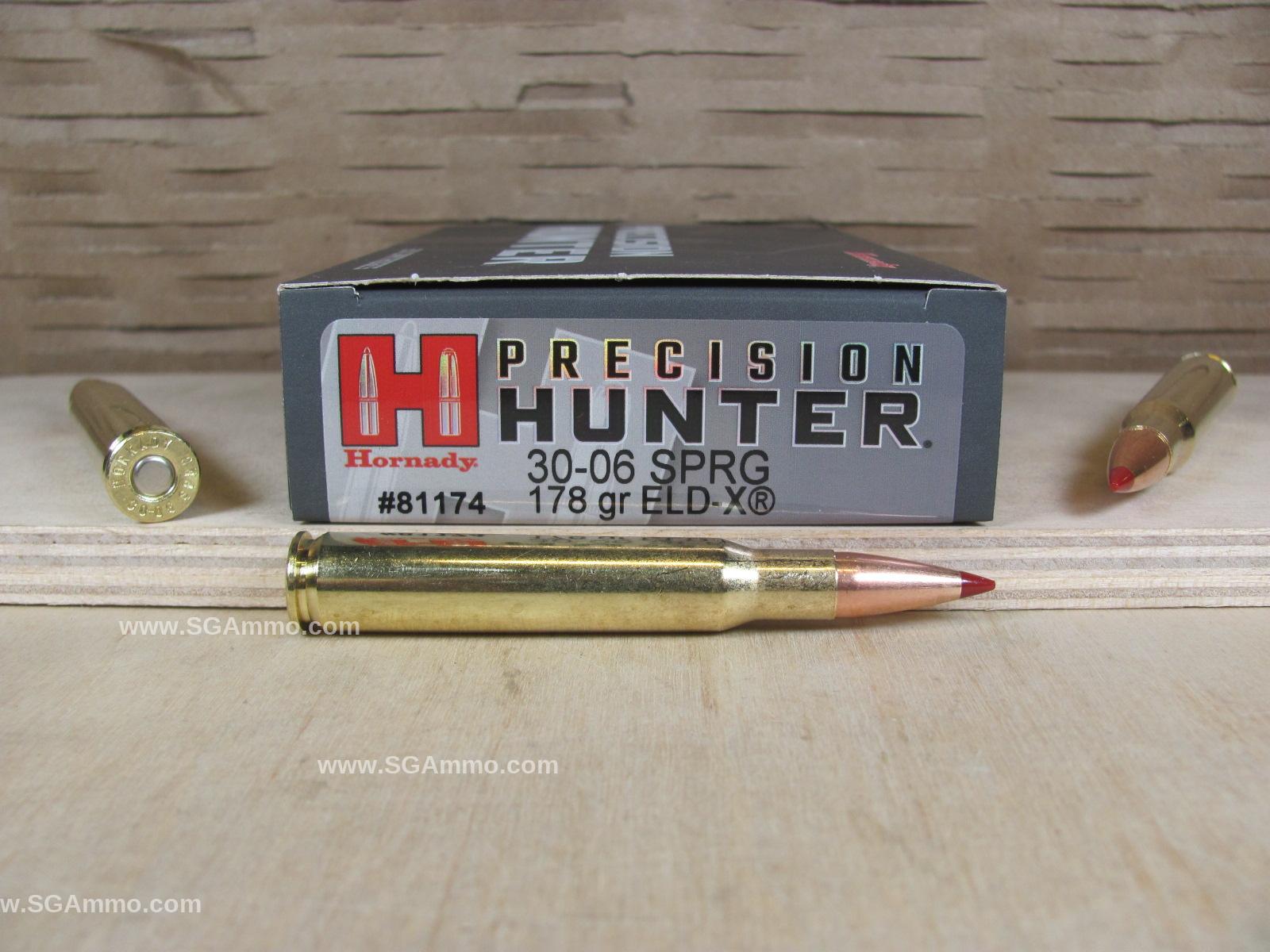 200 Round Case – 30-06 SPRG 178 Grain ELD-X Hornady Precision Hunter Ammo – 81174