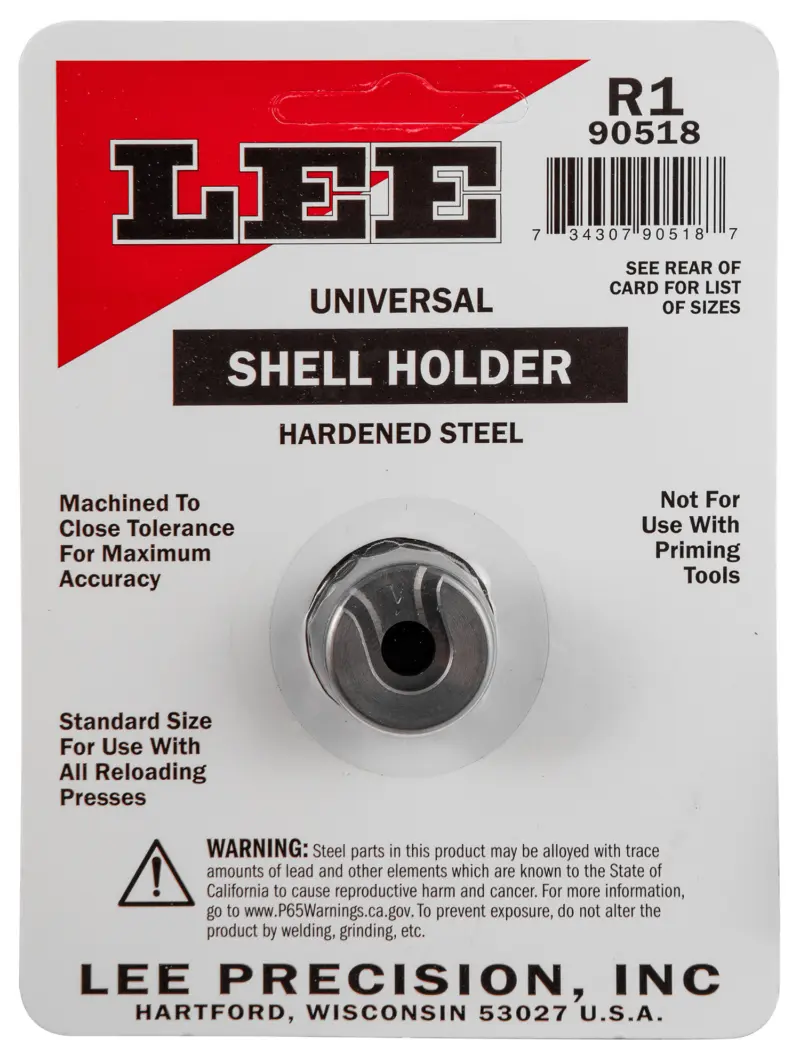Lee Precision 90518 Shell Holder Universal #1R 38 Short Long Colt / 38 Special / 357 Mag