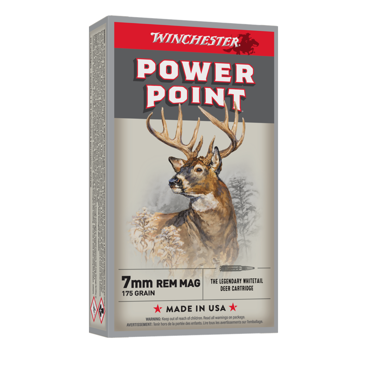 Winchester 7mm Rem Magnum 175gr Power-Point Super-X Ammunition 20rds - X7MMR2