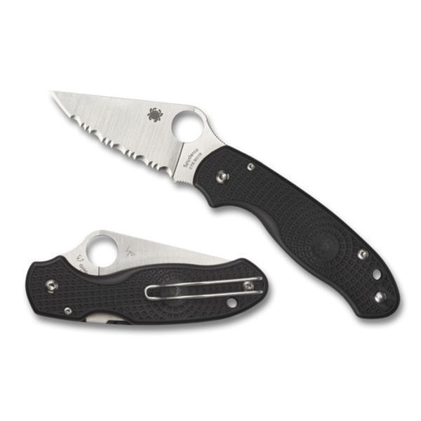 Spyderco Para 3 Lightweight Clip Point Folding Knife, 2.92", Black - C223PBK