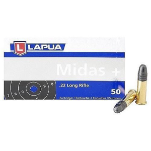 Lapua Midas+ Rimfire Ammunition .22 LR 40 gr LRN 1073 fps 50/ct