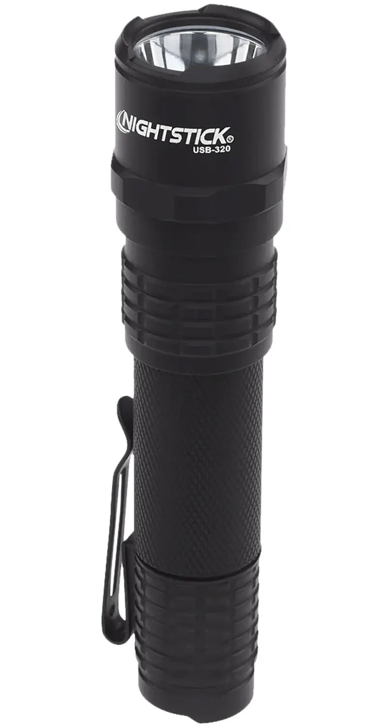 Nightstick USB320 USB Rechargeable EDC Flashlight Black Anodized 320 Lumens White LED