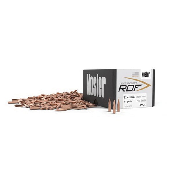 Nosler RDF .22 85 gr HPBT Rifle Bullet, 500/box - 54601
