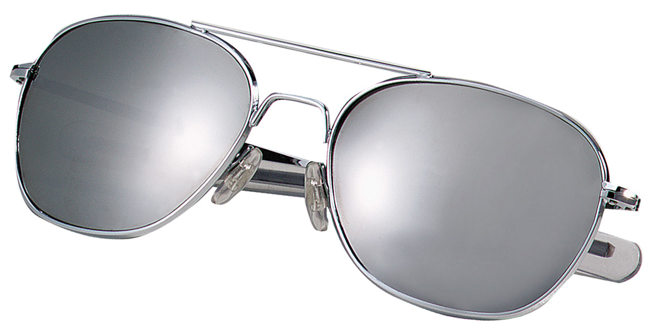Rothco G.I. Type Aviator Sunglasses - Chrome - Mirror, 58 Mm