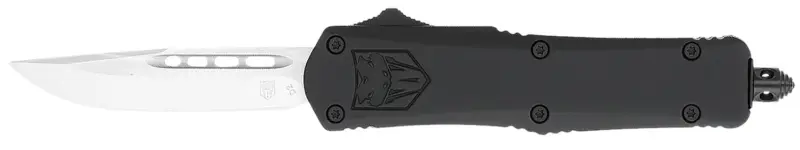 CobraTec Knives SBFS3DNS FS-3 Small 2.75" OTF Drop Point Plain D2 Steel Blade, 4.25" Black Aluminum Alloy Handle