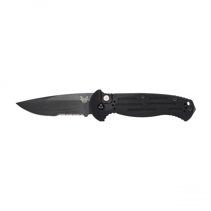 Benchmade AFO II Automatic Serrated Drop Point Knife, Black - 9051SBK