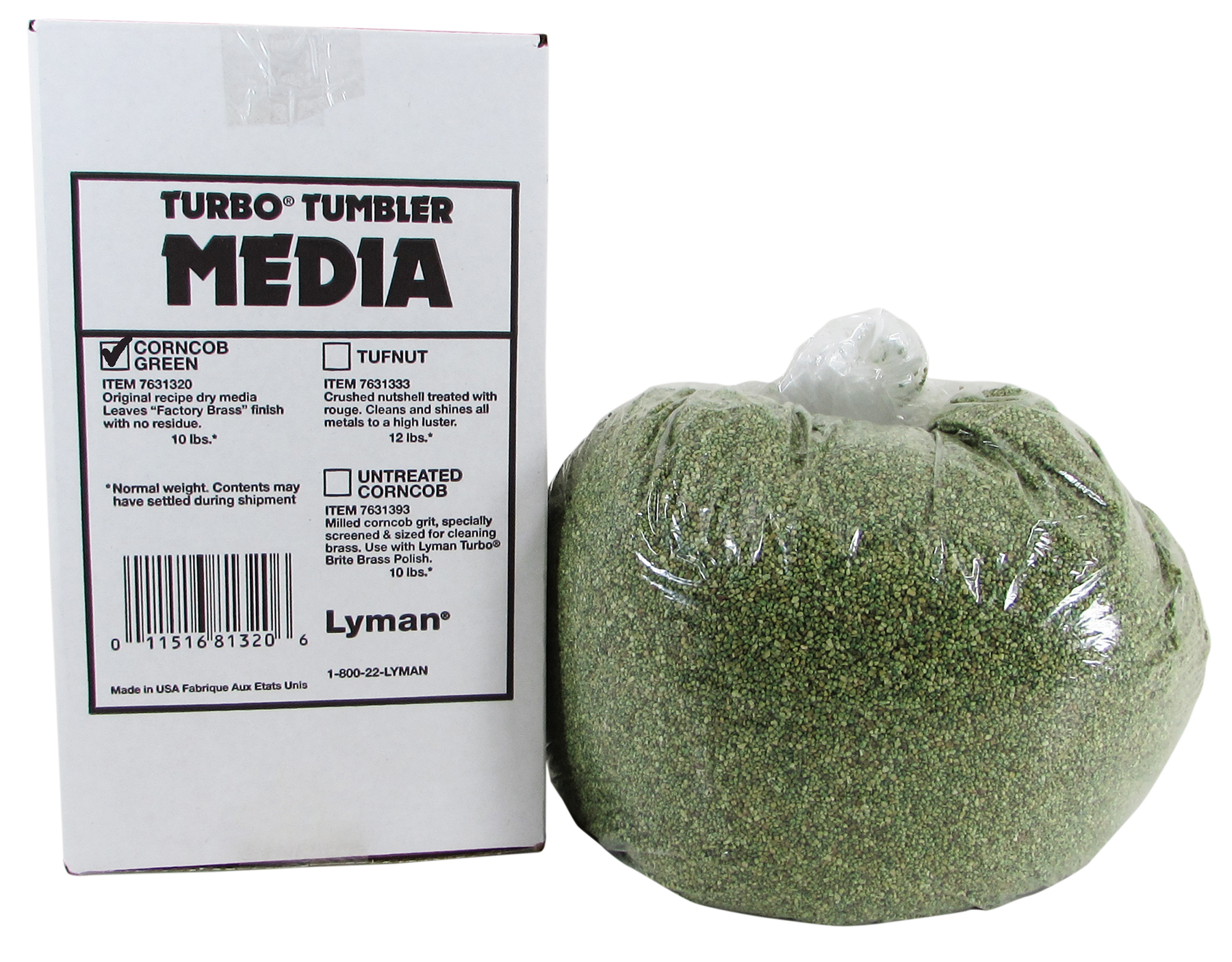 Lyman Turbo Case Cleaning Media Corncob Green 10 lb Box 7631320