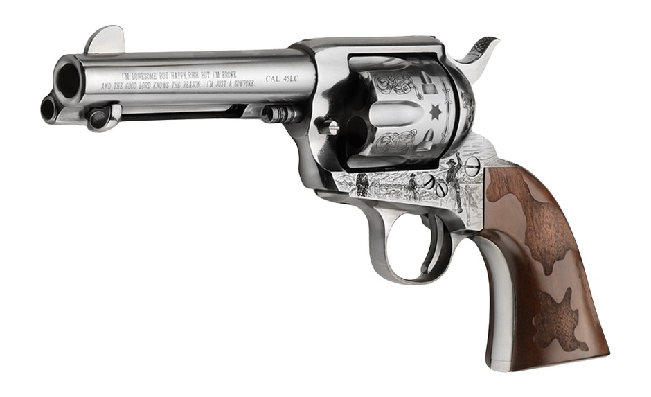 Pietta Cowpoke 45 Colt Revolver 4.75" Nickel Finish