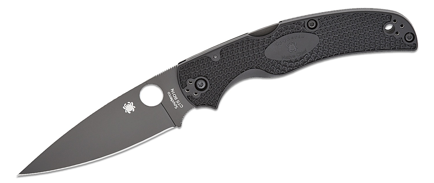 Spyderco Native Chief Lightweight Folding Drop Point Knife, Black - C244PBBK