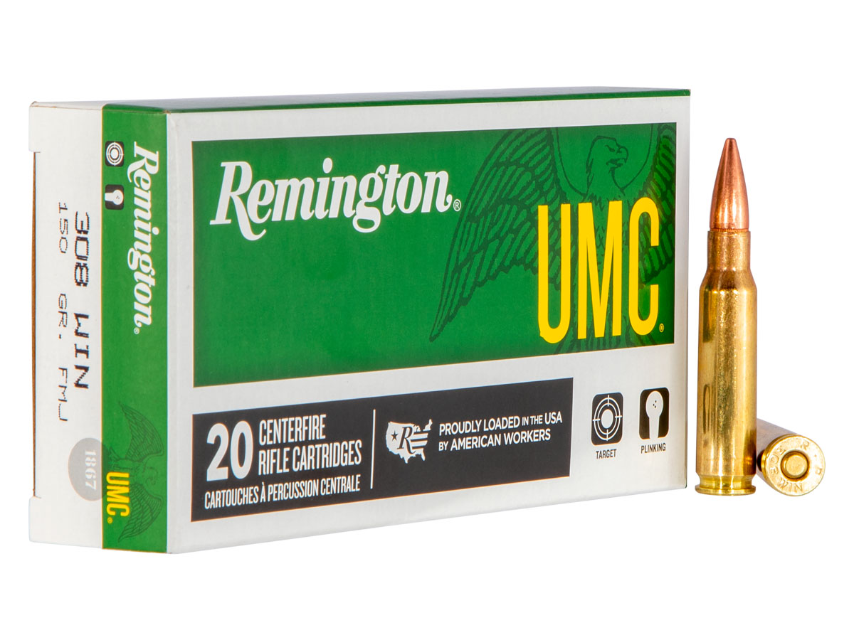 Remington UMC 150gr FMJ 308 Win Ammo, 20 rds - 23715