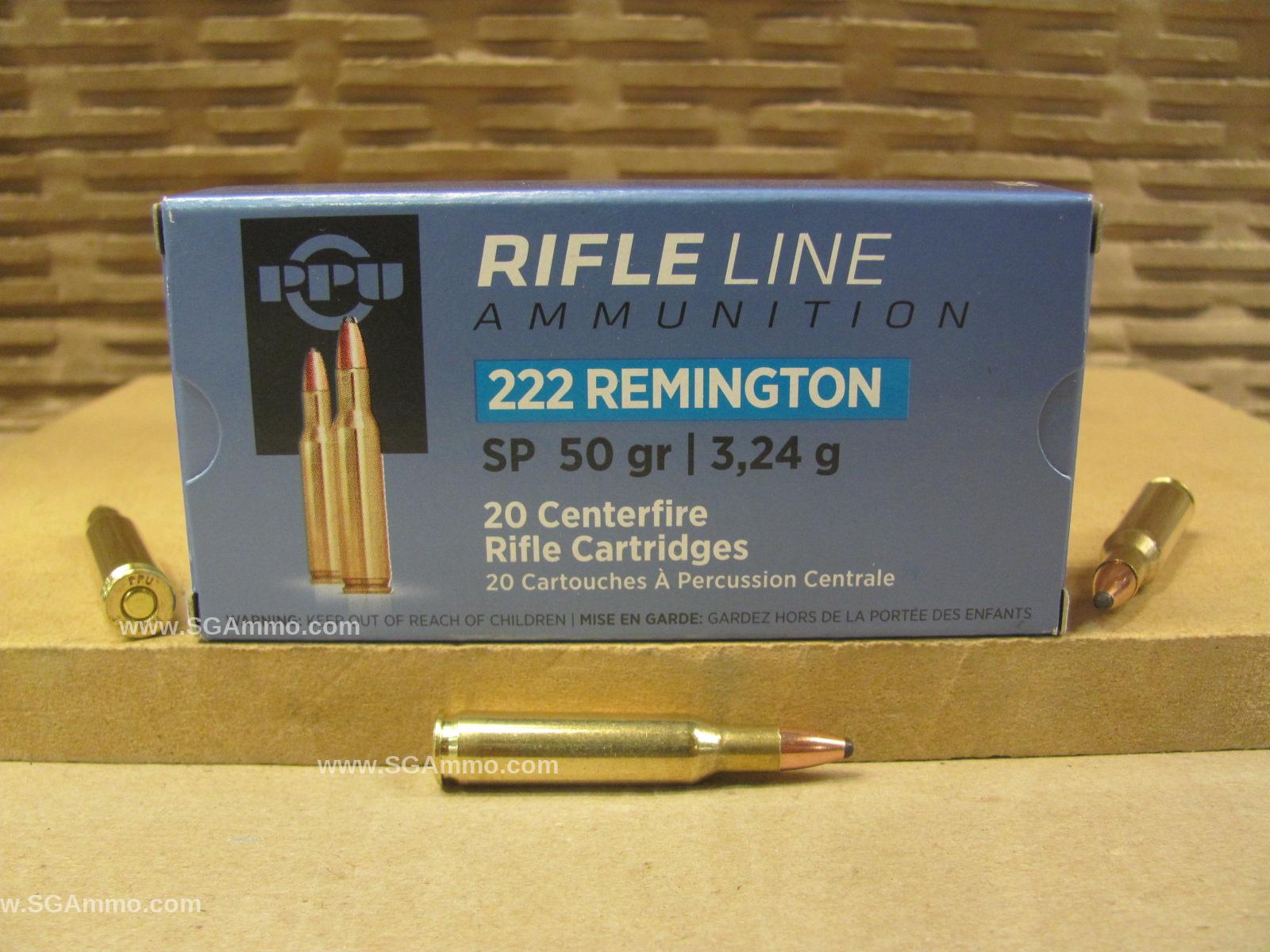 20 Round Box – 222 Rem 50 Grain SP Prvi Partizan Ammo PP21 or PP222