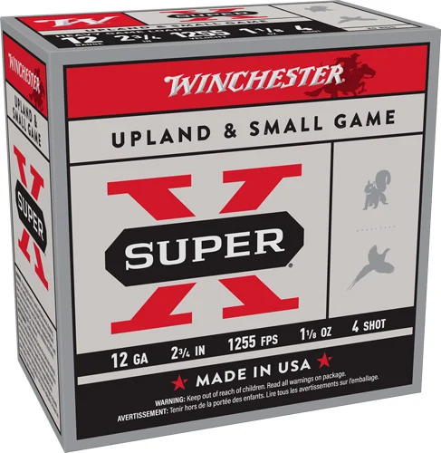 WINCHESTER SUPER-X 12GA 2.75" - 1-1/8OZ #4 1255FPS 250RD CASE