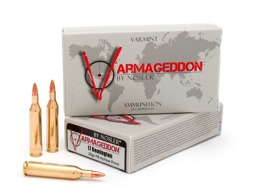 Nosler Varmageddon 17 Rem 20 grain FB Tipped Rifle Ammo, 20/Box - 65105