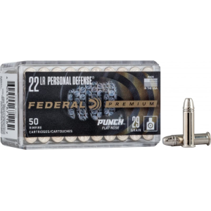 Federal PD22L1 Premium Personal Defense 22 LR 29 gr Punch Flat Nose - 50rd Box