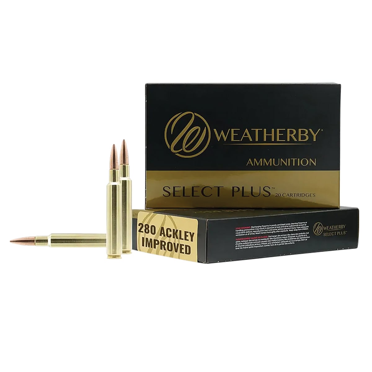 Weatherby Select Plus Classic Hybrid Rifle Ammunition .280 Ackley Improved 168 gr JHP 20/ct - Flat Rate Shipping Under 30lbs! - No Credit Card Fees