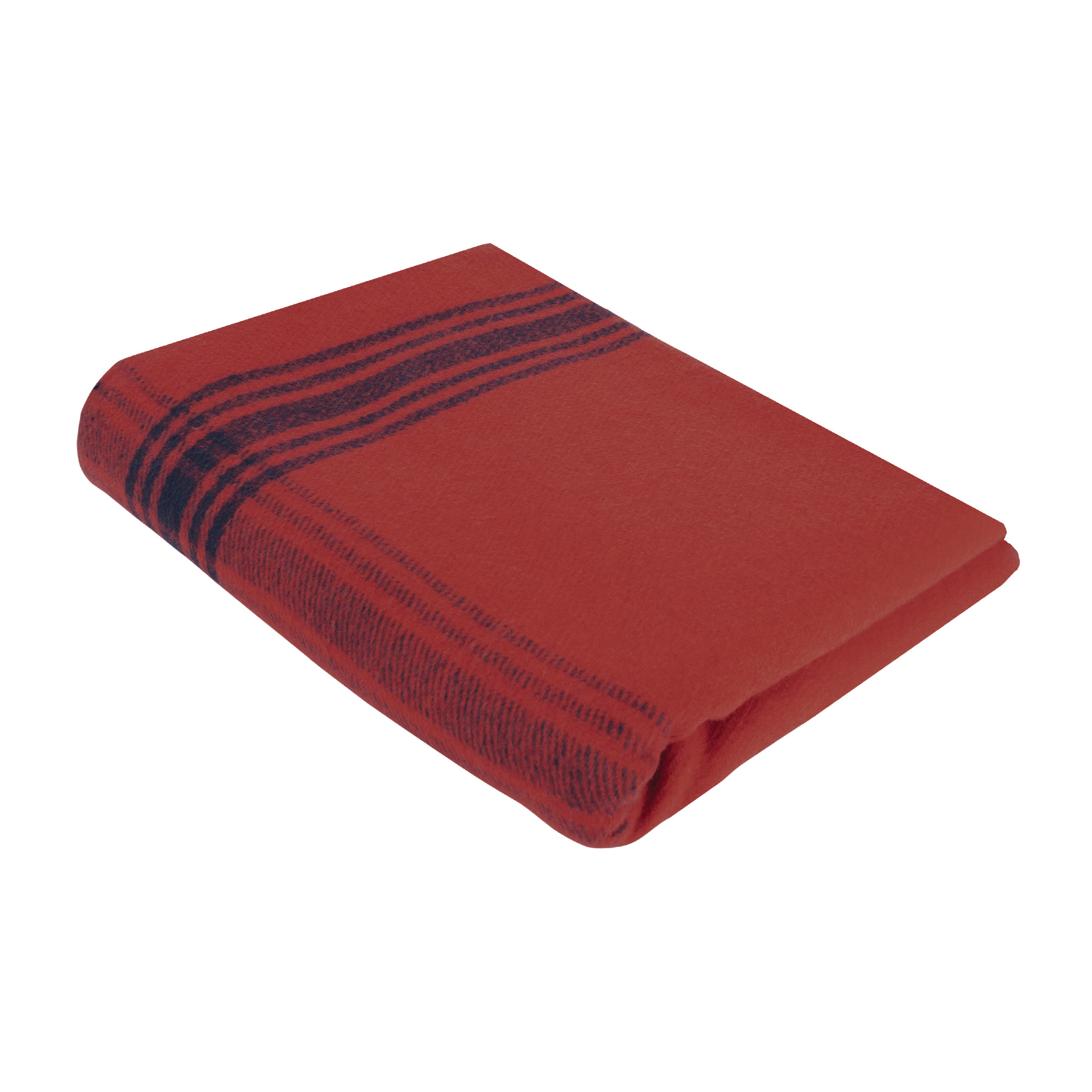 Rothco Striped Outdoor Wool Blanket - Red - Navy Blue