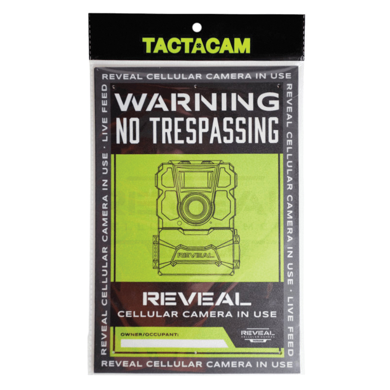 Tactacam Reveal No Trespassing Sign For Reveal Cellular Camera, Pack of 3