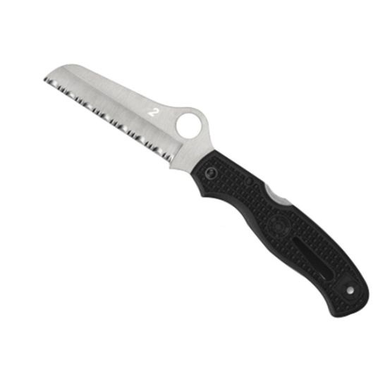 Spyderco Atlantic Salt Spyderedge Folding Knife Sheepsfoot, Black - C89SBK