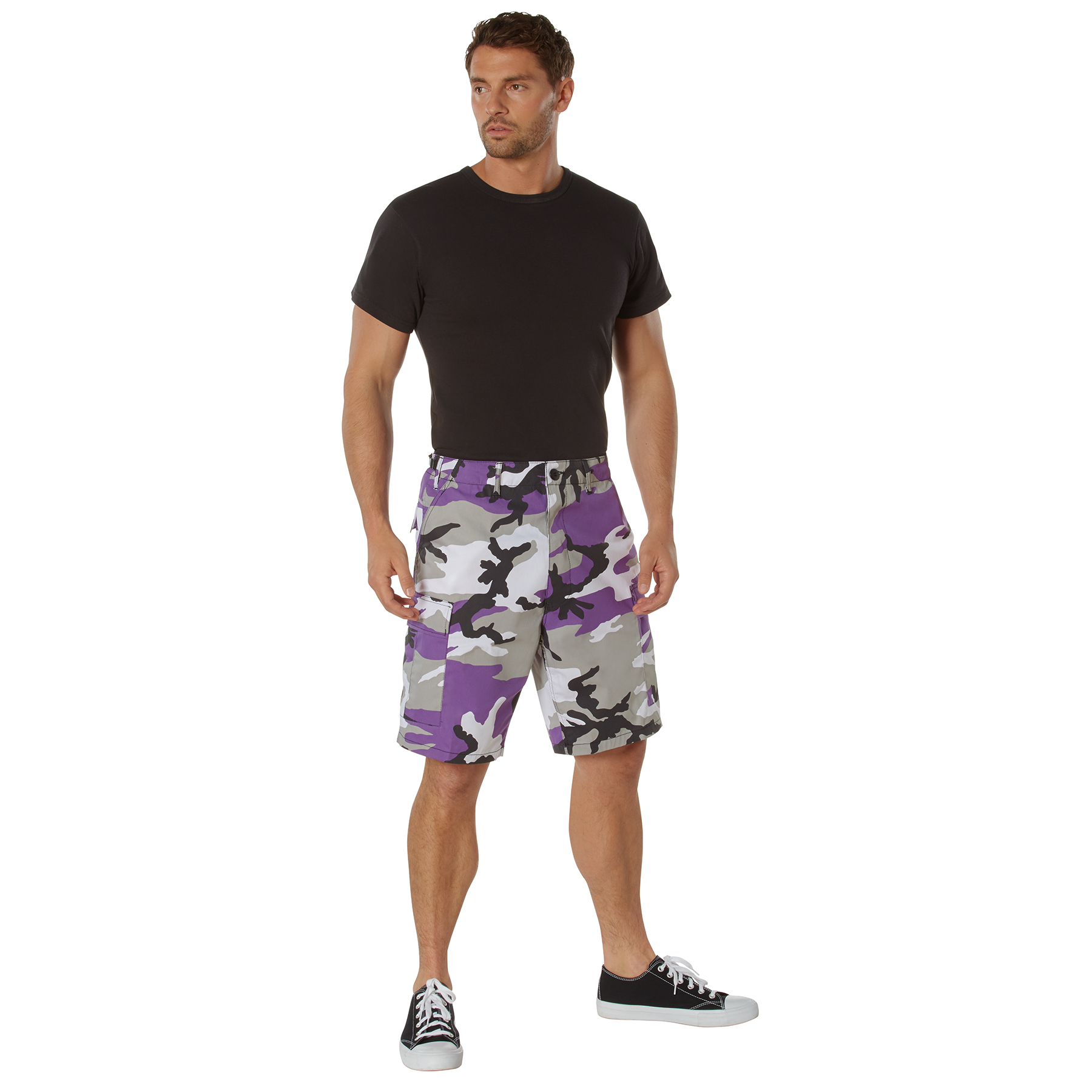 Rothco Colored Camo Bdu Shorts - Ultra Violet Camo, Large