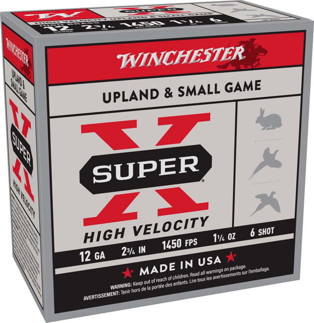 Winchester Super-X Hi-Veloctiy 12 Gauge 1.25 oz 2.75 in Shotgun Ammo #6 25 Rounds