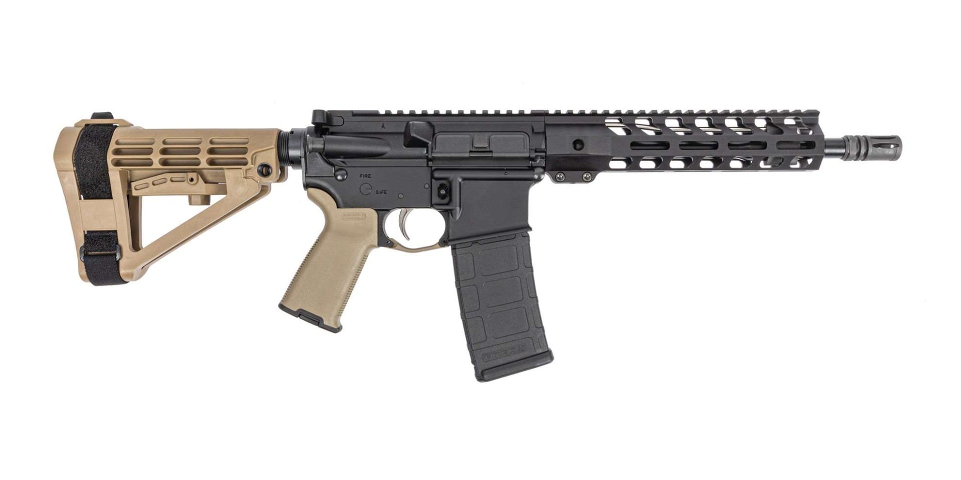 PSA 10.5" Carbine-Length 5.56 NATO Nitride 9" Lightweight M-Lok MOE EPT SBA4 Pistol, FDE