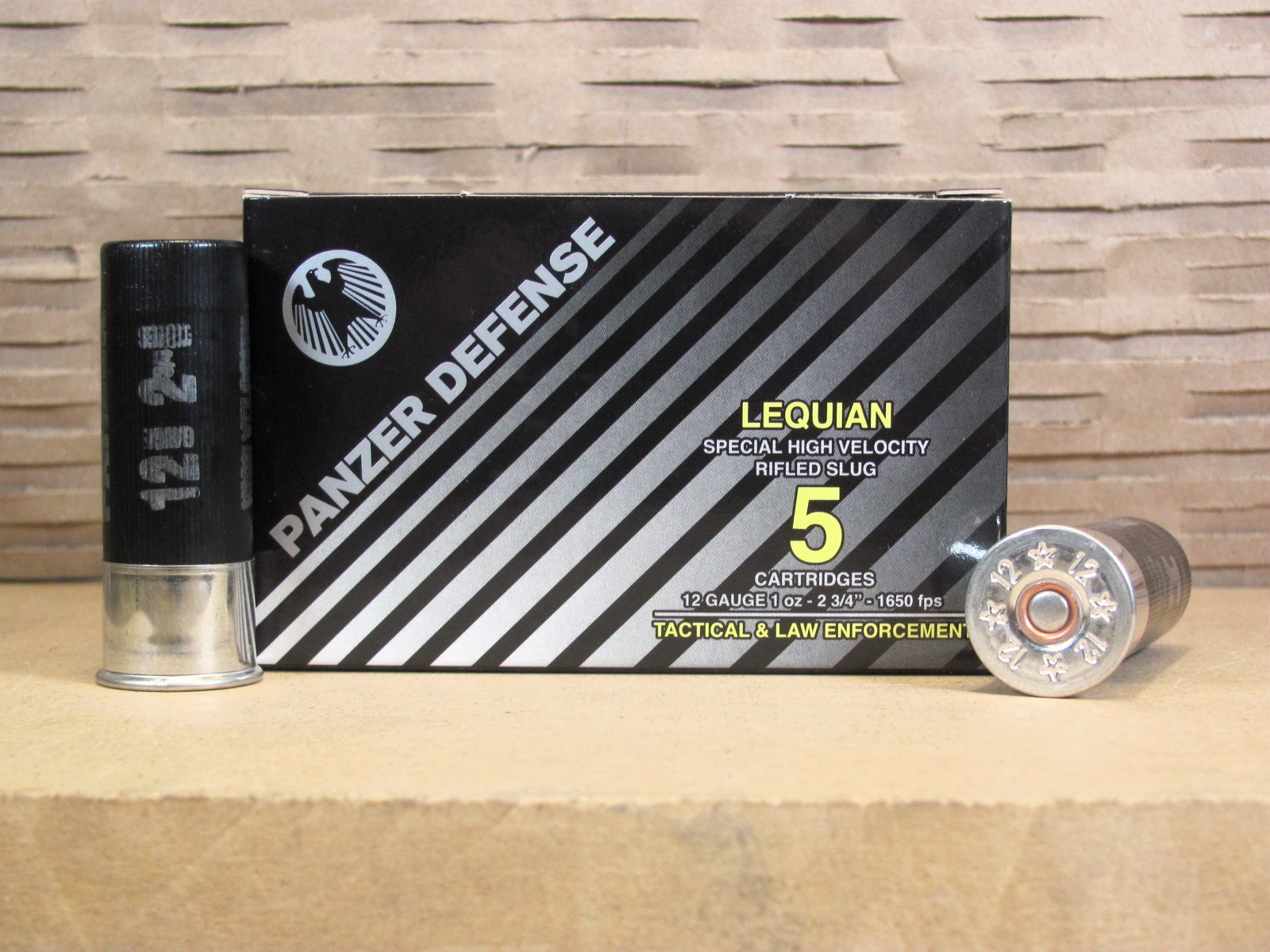 5 Round Box – 12 Gauge 2.75 Inch 1 Oz 1650 FPS Lequian Special HV Rifled Slug Ammo – Panzer Defense