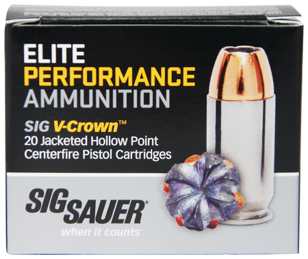 Sig Sauer 40 S&W 180gr JHP V-Crown Elite Performance Ammunition - E40SW2-20