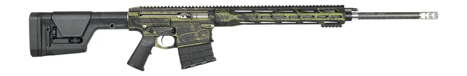 Nemo Arms OMENW-G324CF Omen Watchman 300 Win Mag 14+1 24" Black Proof Research CF Threaded Barrel, Black/Green Tiger Stripe Aluminum Receiver w/Picatinny Rail, M-LOK Handguard, Magpul PRS Gen3 Black P