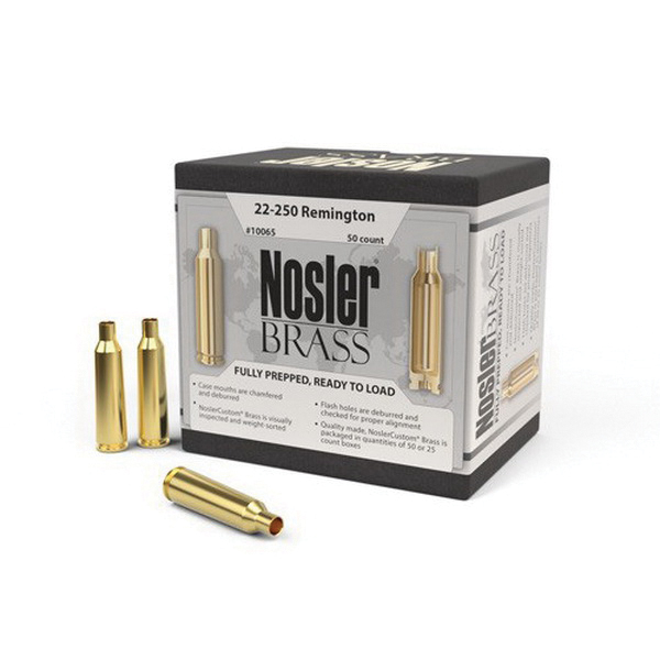 Nosler .25-250 Rem Brass Full Length Cartridge Case, 50/box - 10065