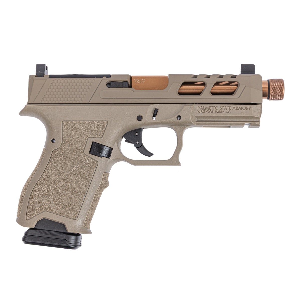 PSA Dagger Compact 9mm Pistol With SW6 RMR Slide & Copper Threaded Barrel, FDE