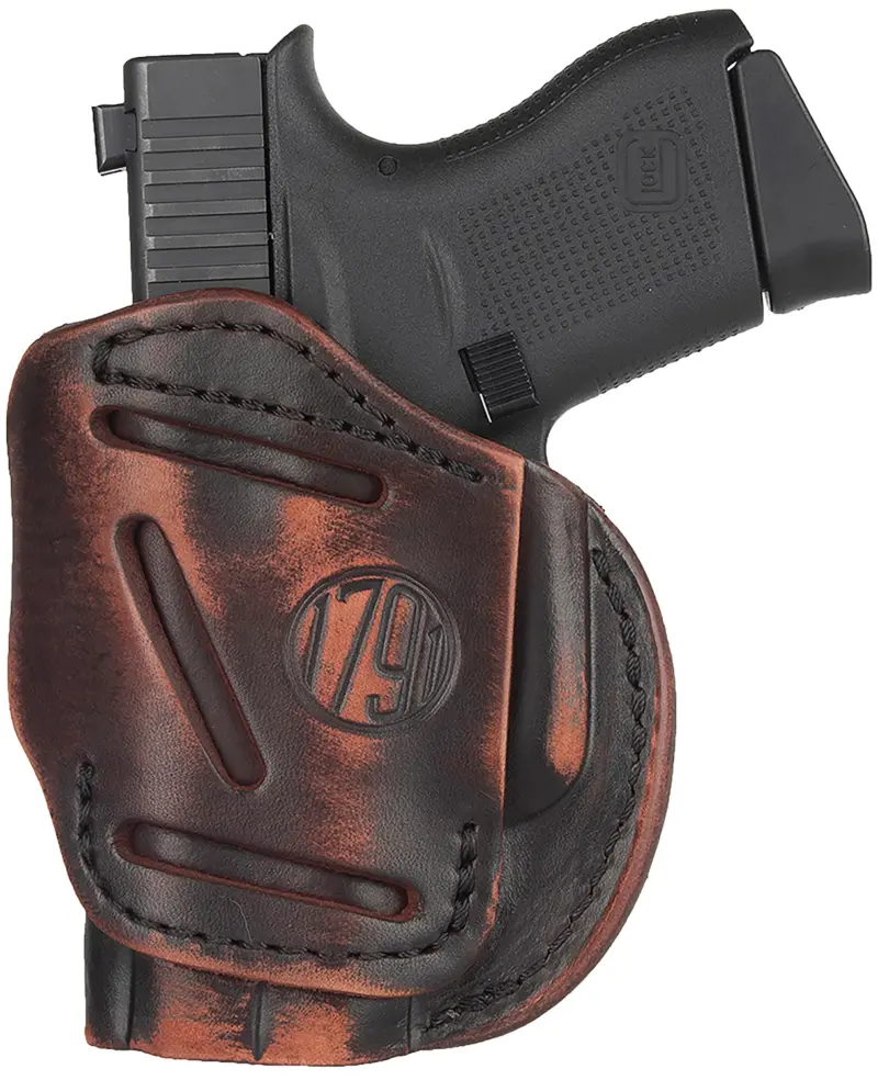 1791 Gunleather 4WH2VTGR 4-Way IWB/OWB Size 02 Vintage Leather Belt Clip Fits S M Bodyguard Right Hand